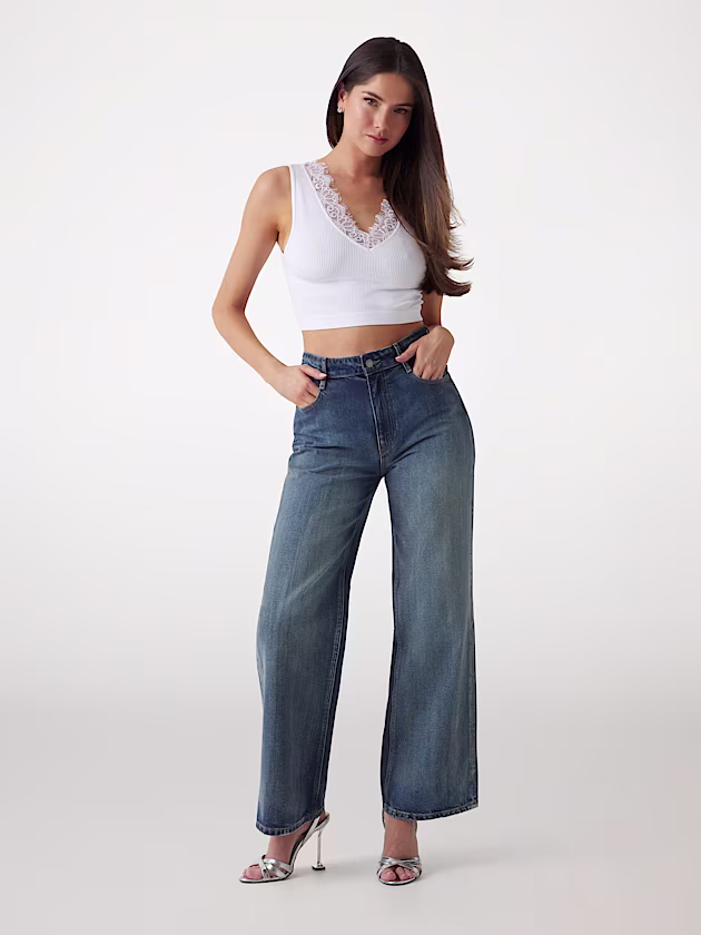 Lacy seamless cropped sweater - GUESS