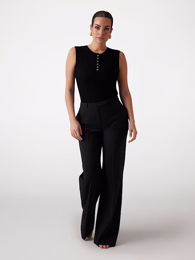 Marciano rib-knit sweater top - GUESS