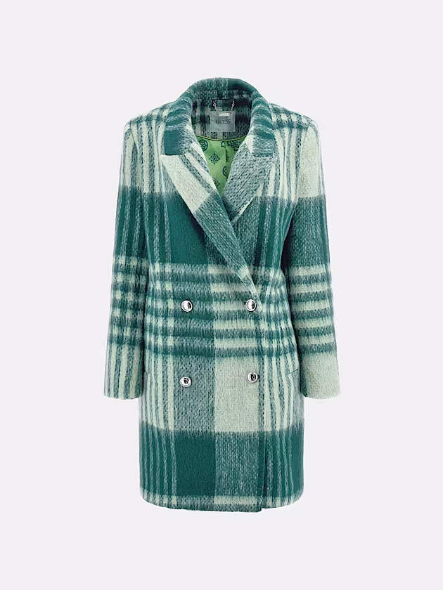 Wool blend check coat - GUESS
