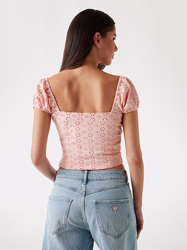 Broderie anglaise crop top - GUESS