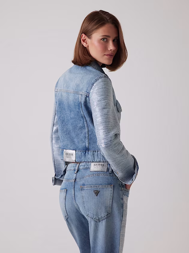 Sequin cropped denim jacket - GUESS