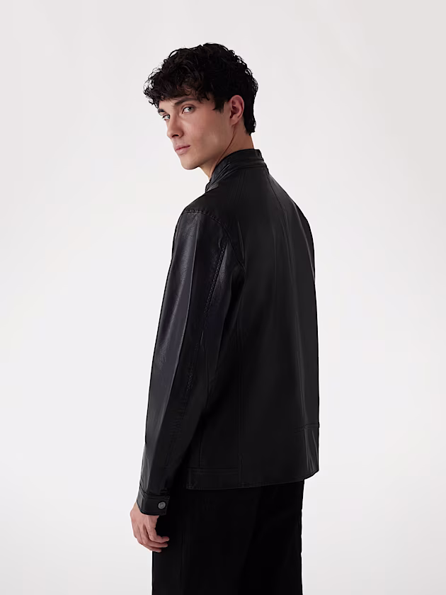 Faux-leather biker jacket - GUESS