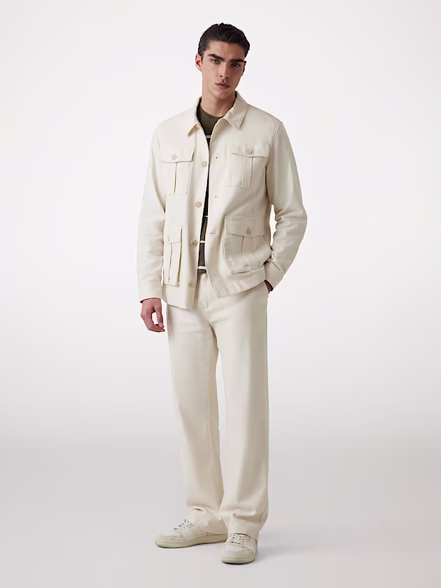 Linen-blend safari jacket - GUESS