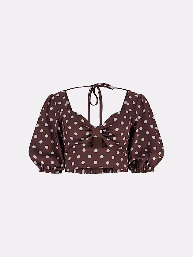 Polka dot top with bow - GUESS