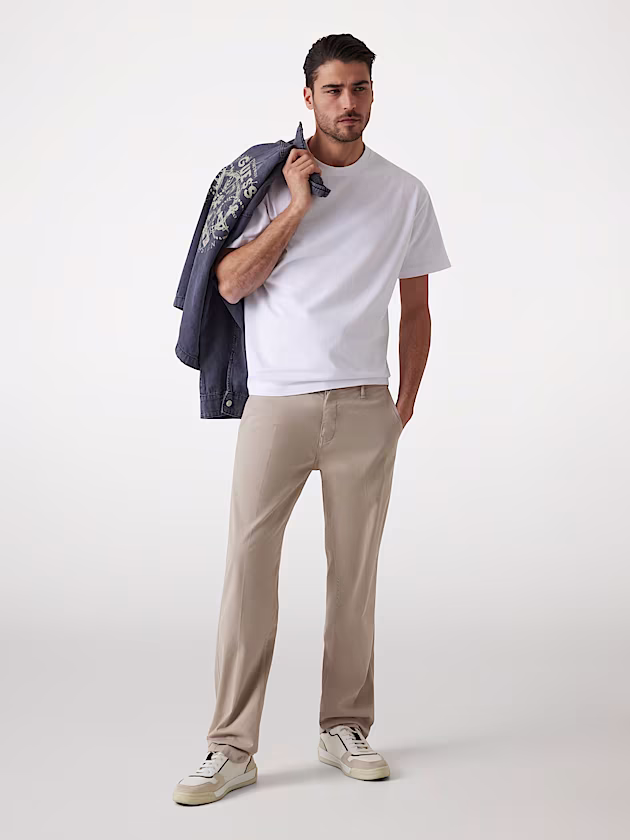 Slim fit stretch gabardine chinos - GUESS