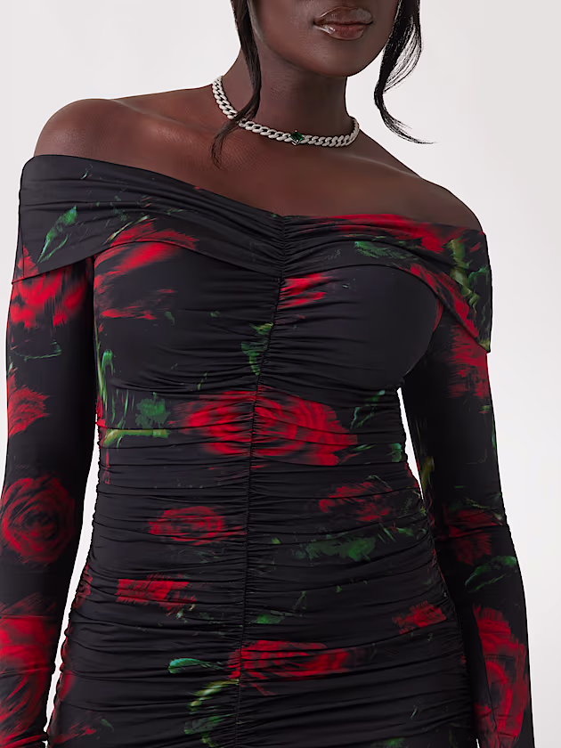 Floral print bodycon mini dress - GUESS