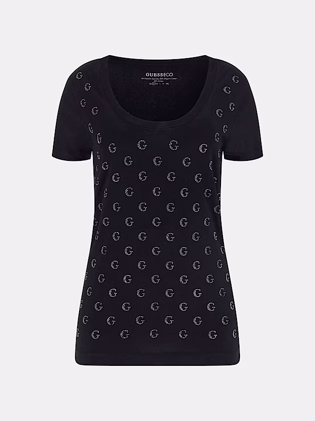 Rhinestones G logo t-shirt - GUESS