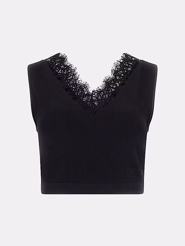 Lacy seamless cropped sweater - GUESS