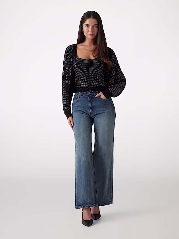 Cropped sweater cardigan - GUESS