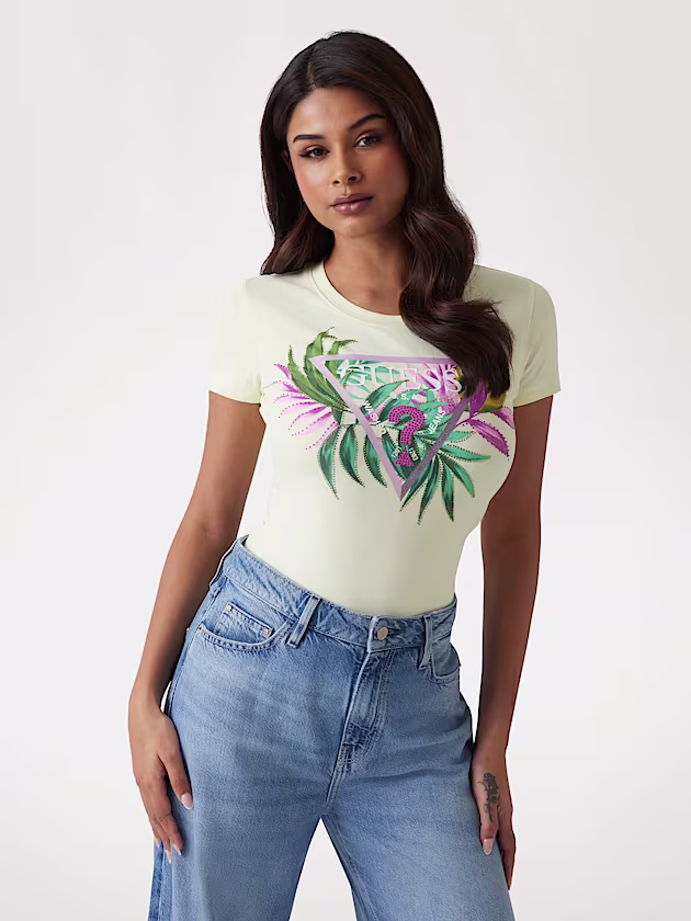 Slim-fit triangle logo T-shirt - GUESS