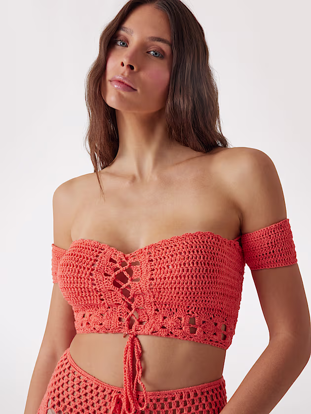 Crocheted crop top - GUESS