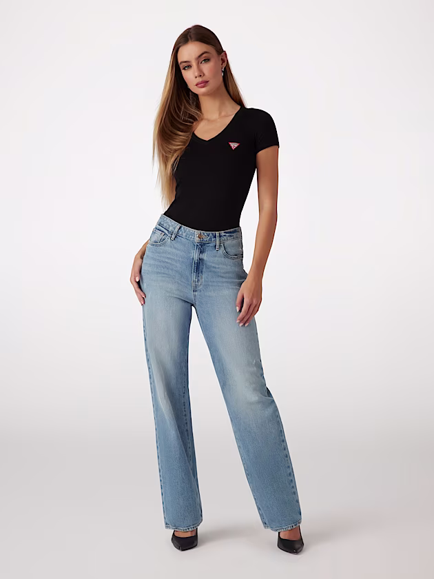 Small triangle logo stretch t-shirt - GUESS