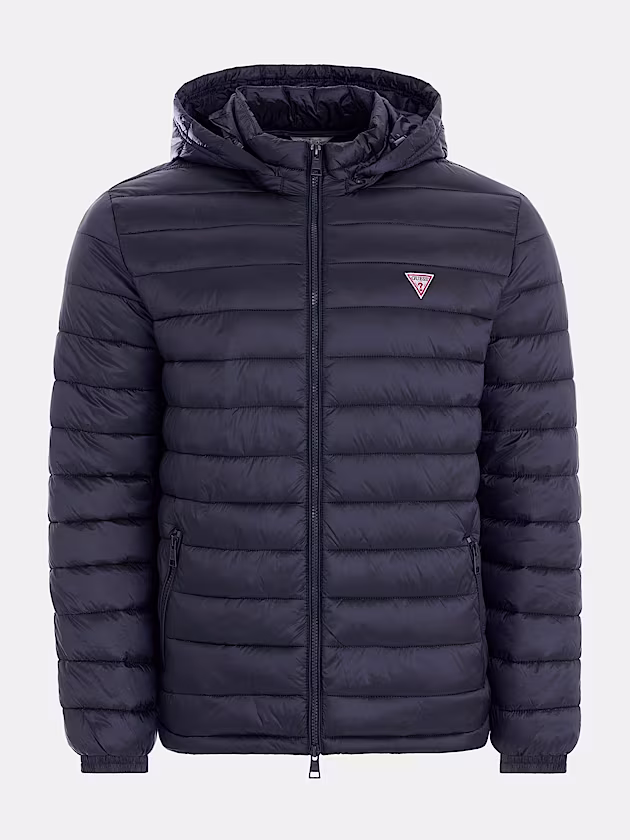 Nylon Hooded Puffer Jacket - GUESS