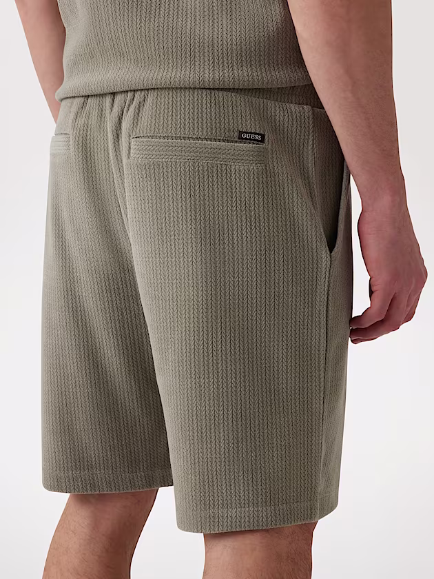 Textured knit regular-fit shorts - GUESS