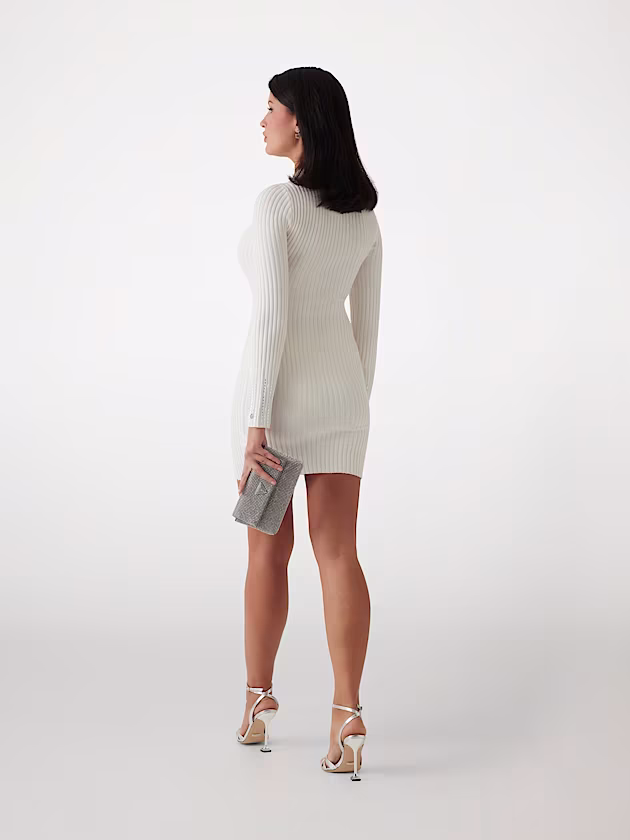 Ribbed bodycon mini sweater dress - GUESS