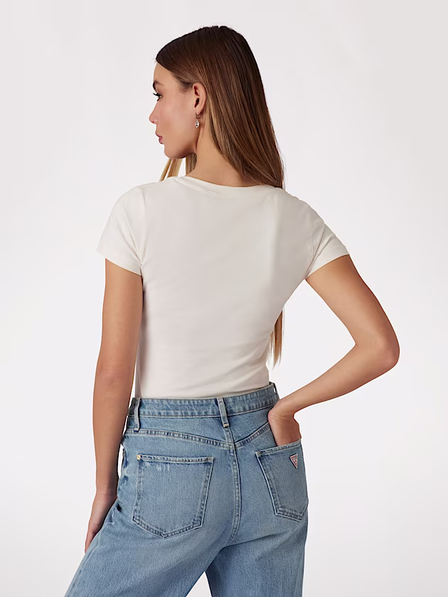 Rhinestones G logo t-shirt - GUESS