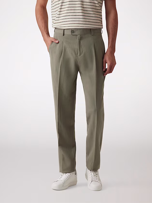 Marciano linen-blend chinos - GUESS