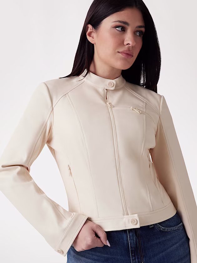 Faux leather biker jacket - GUESS