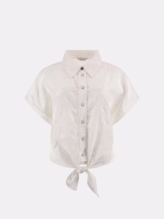 Broderie anglaise cropped shirt - GUESS
