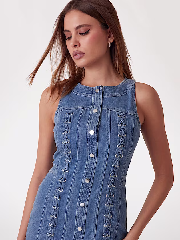 Bodycon denim mini dress - GUESS