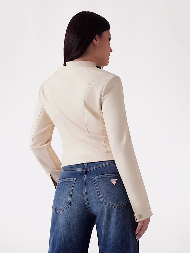 Faux leather biker jacket - GUESS