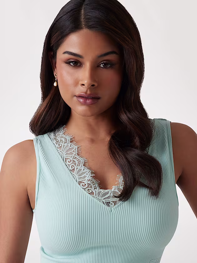 Lacy seamless cropped sweater - GUESS