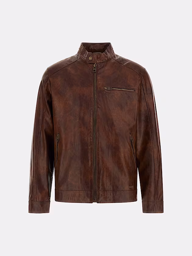 Faux-leather biker jacket - GUESS