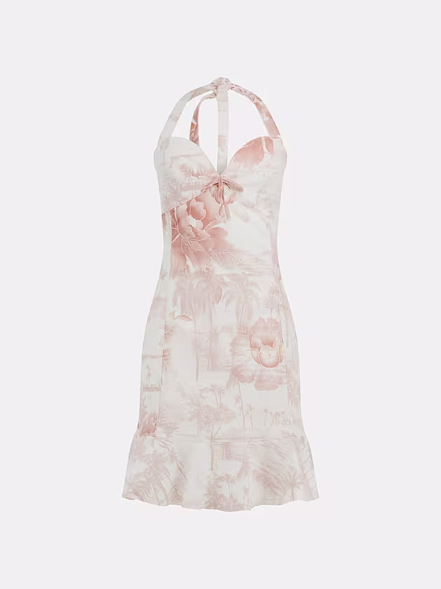 Printed denim mini dress - GUESS