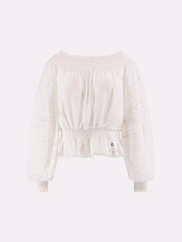 Silk-blend off-shoulder top - GUESS