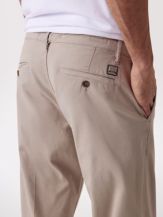 Slim fit stretch gabardine chinos - GUESS