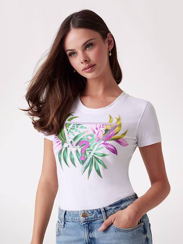 Slim-fit triangle logo T-shirt - GUESS