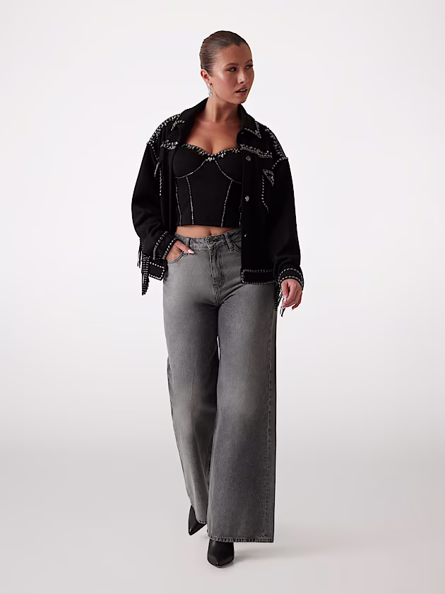 Faux-suede corset top - GUESS