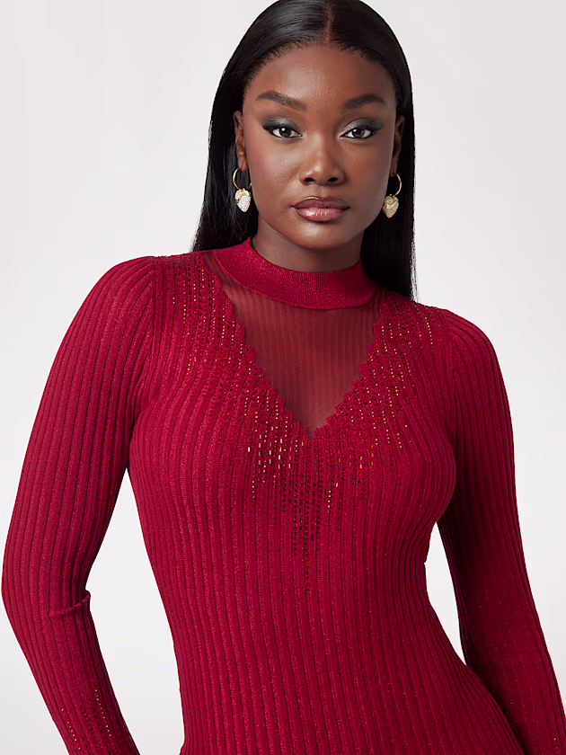 Ribbed bodycon mini sweater dress - GUESS