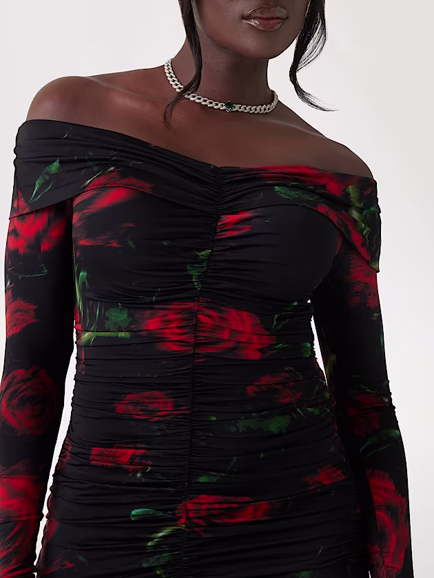 Floral print bodycon mini dress - GUESS