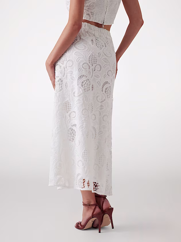 Long broderie anglaise skirt - GUESS