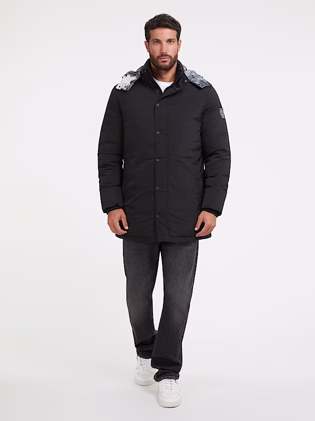 Stretch nylon twill parka - GUESS
