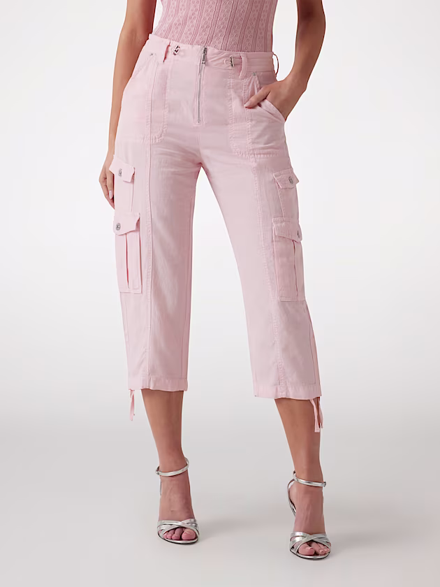Linen blend capri pants - GUESS