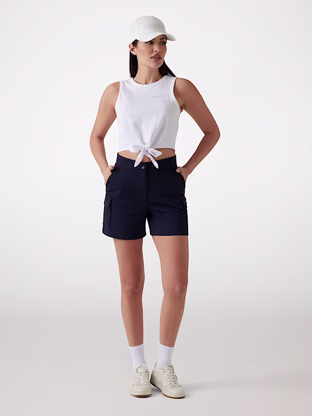 Front knot cropped T-shirt - GUESS
