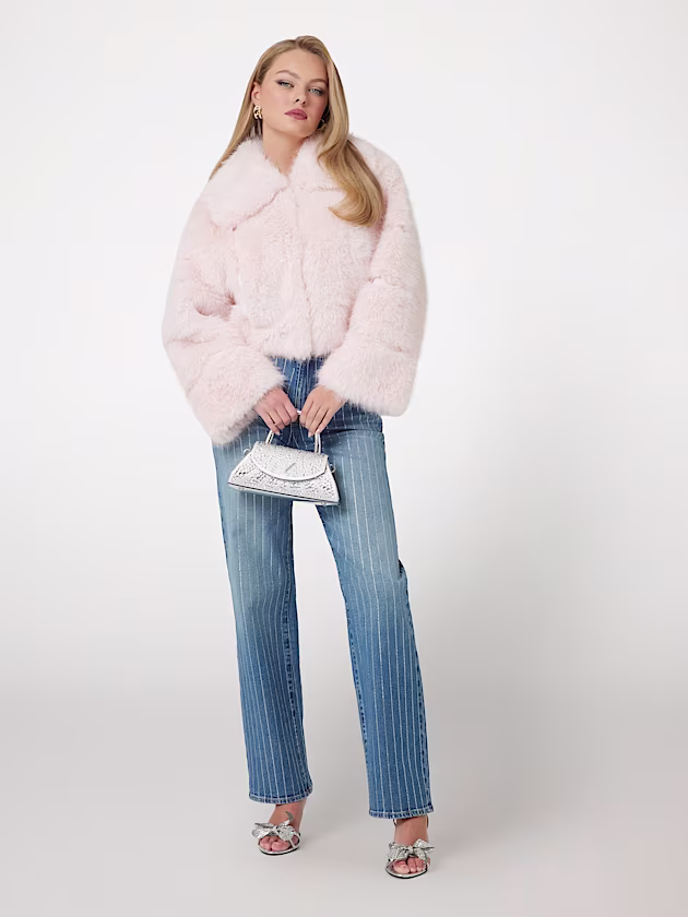 Cropped faux-fur jacket - GUESS