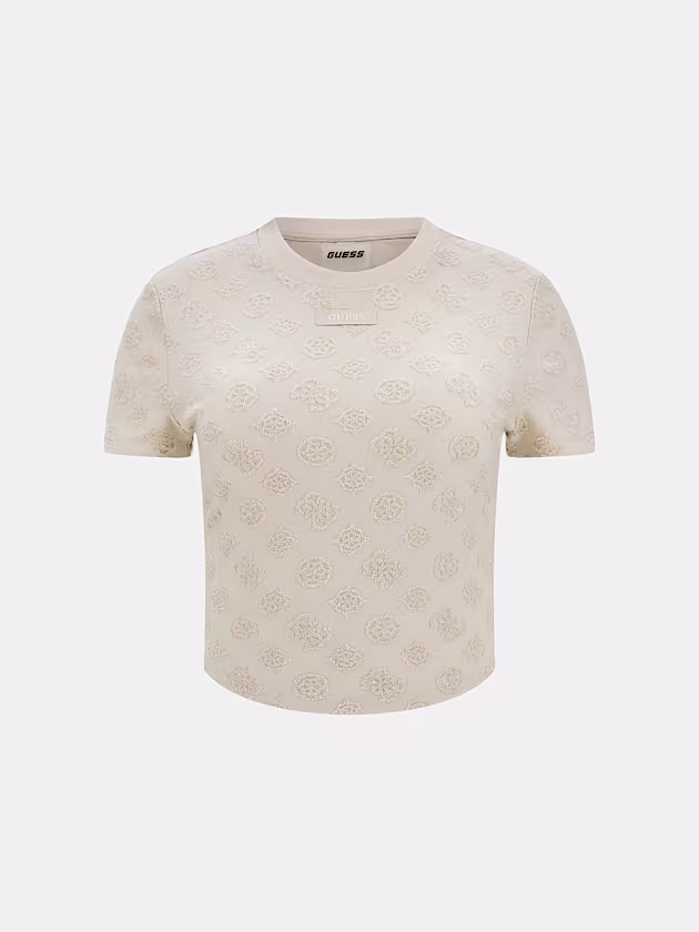 Peony and 4G logo crop top - GUESS