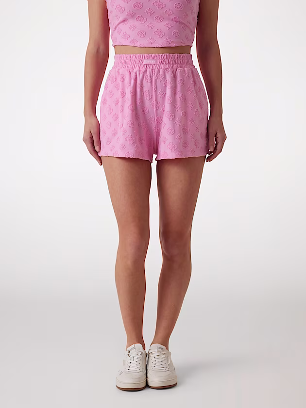 Peony and 4G logo jogging shorts - GUESS