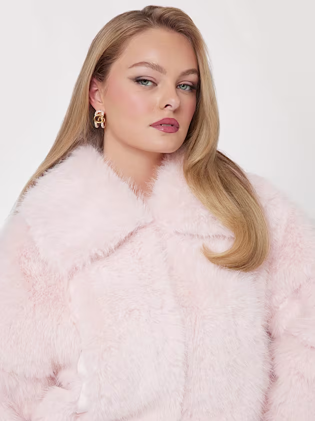 Cropped faux-fur jacket - GUESS