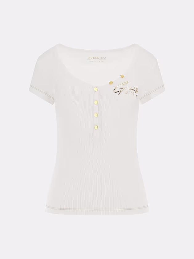 Rib knit logo top - GUESS