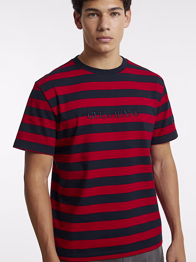Striped Logo Tee - GUESS