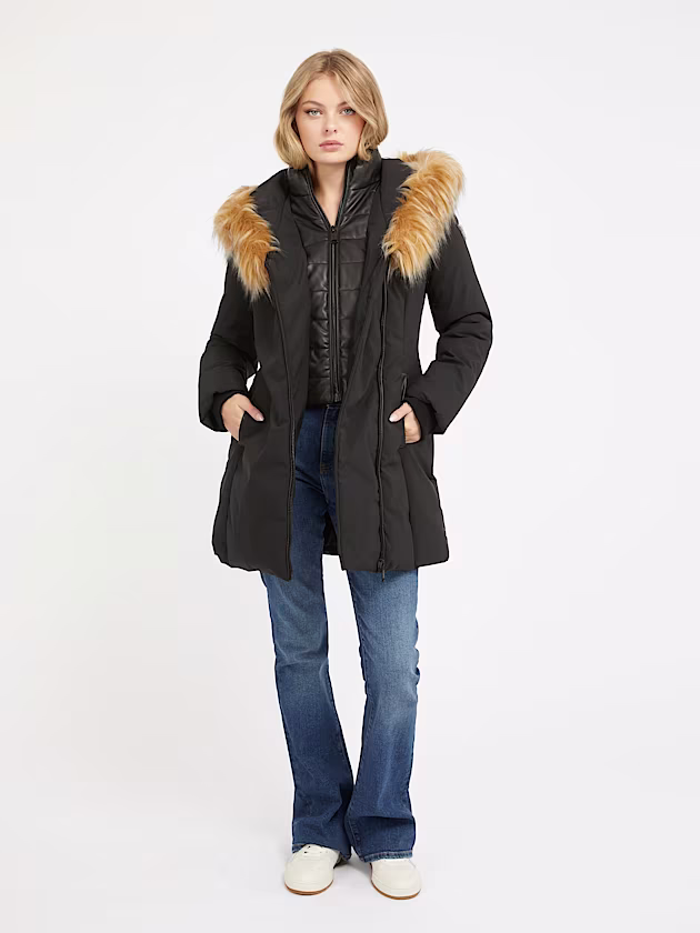 Faux fur hood jacket - GUESS