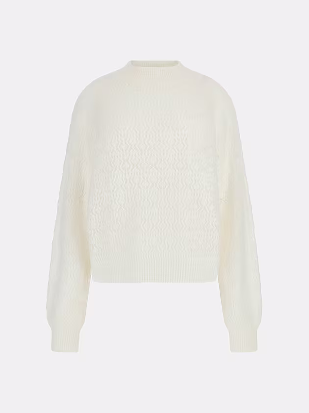 Openwork wool blend sweater - GUESS
