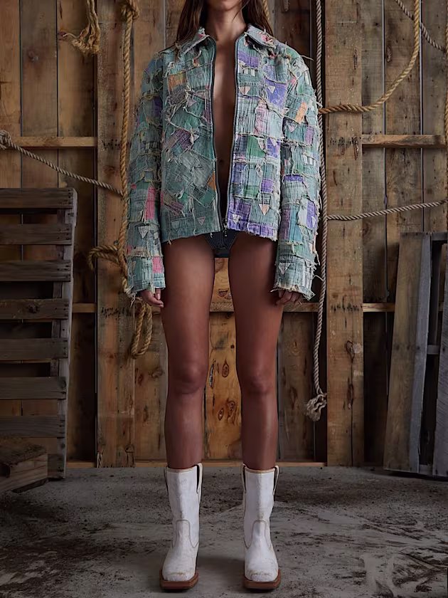 Patchwork print denim jacket - GUESS