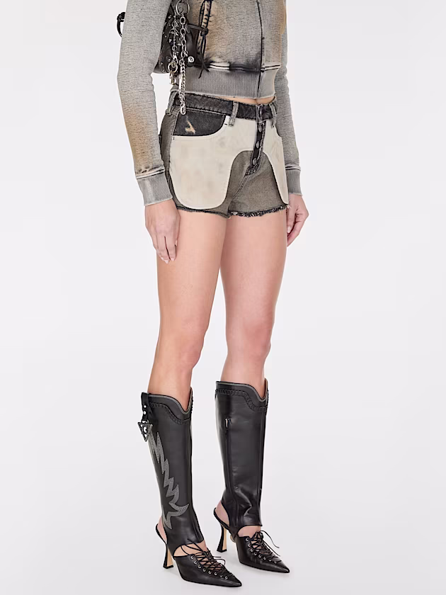 Overlayered denim shorts - GUESS