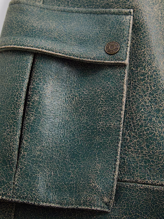 High rise wide leg leather pant - GUESS