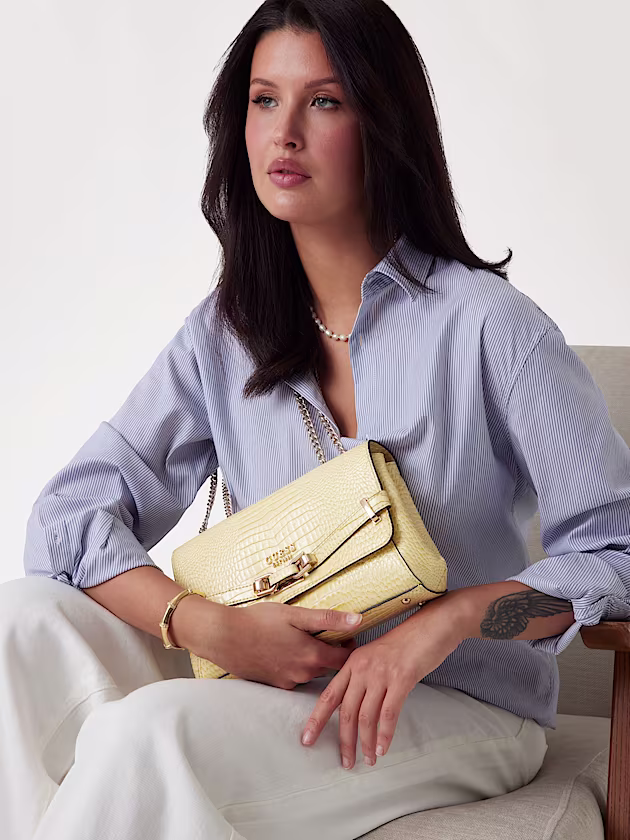 Silvye croc-print crossbody - GUESS